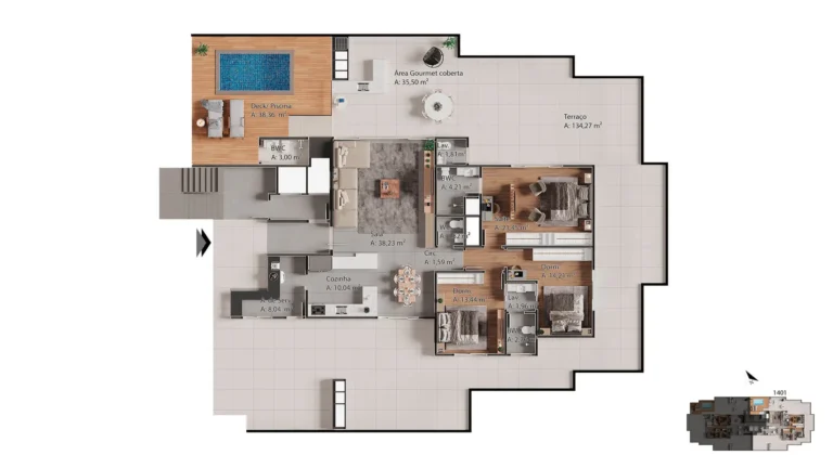 cobertura 3 suites - tipo 01