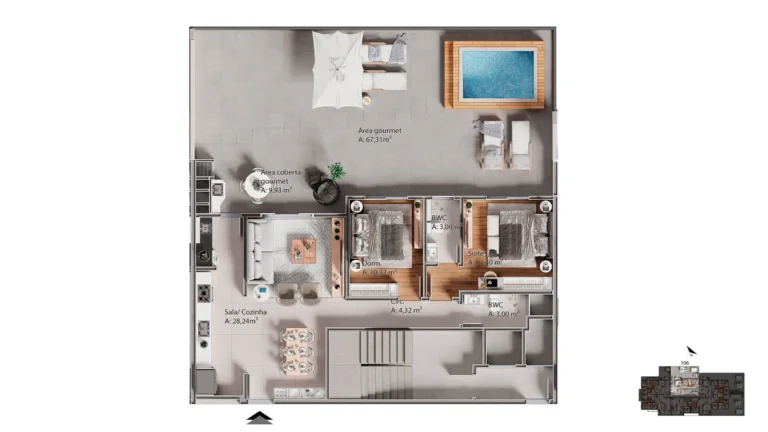 cobertura 3 suites - tipo 02